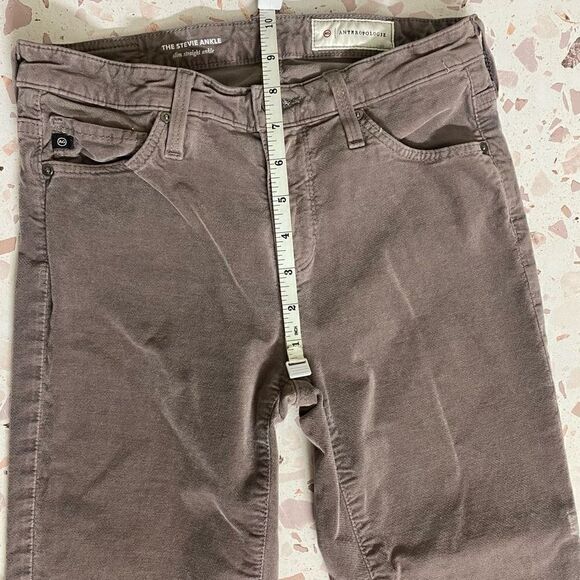 AG Adriano Goldschmied Anthropologie Stevie slim straight Ankle velvet Pants siz - Picture 7 of 9